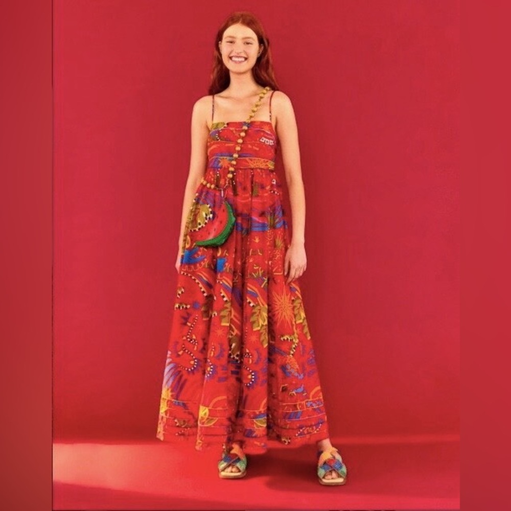 Farm Rio Printed Cotton-Voile Maxi Dress - Picture 1 of 8